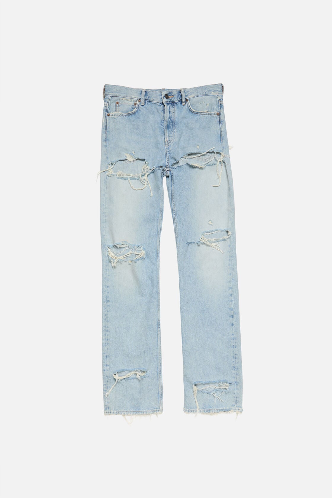 Regular fit distressed jeans - 2010F - Light blue