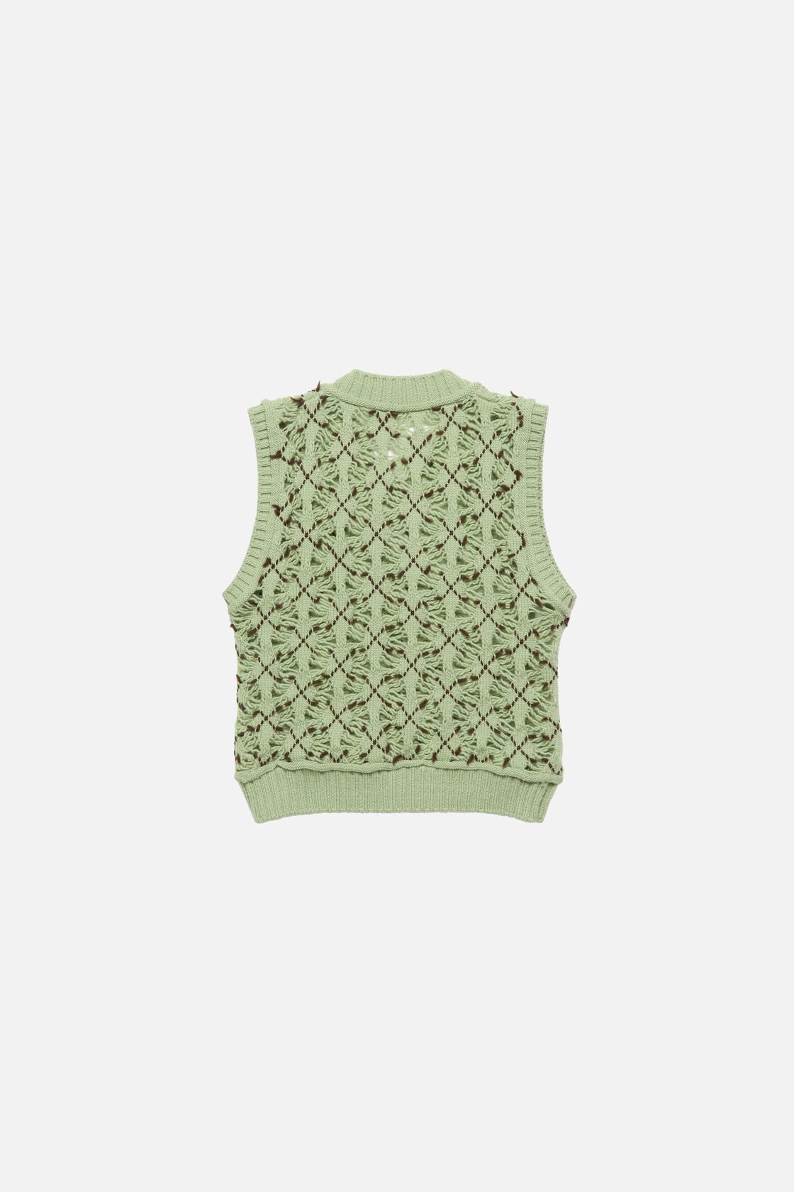 Argyle wool vest - Sage green