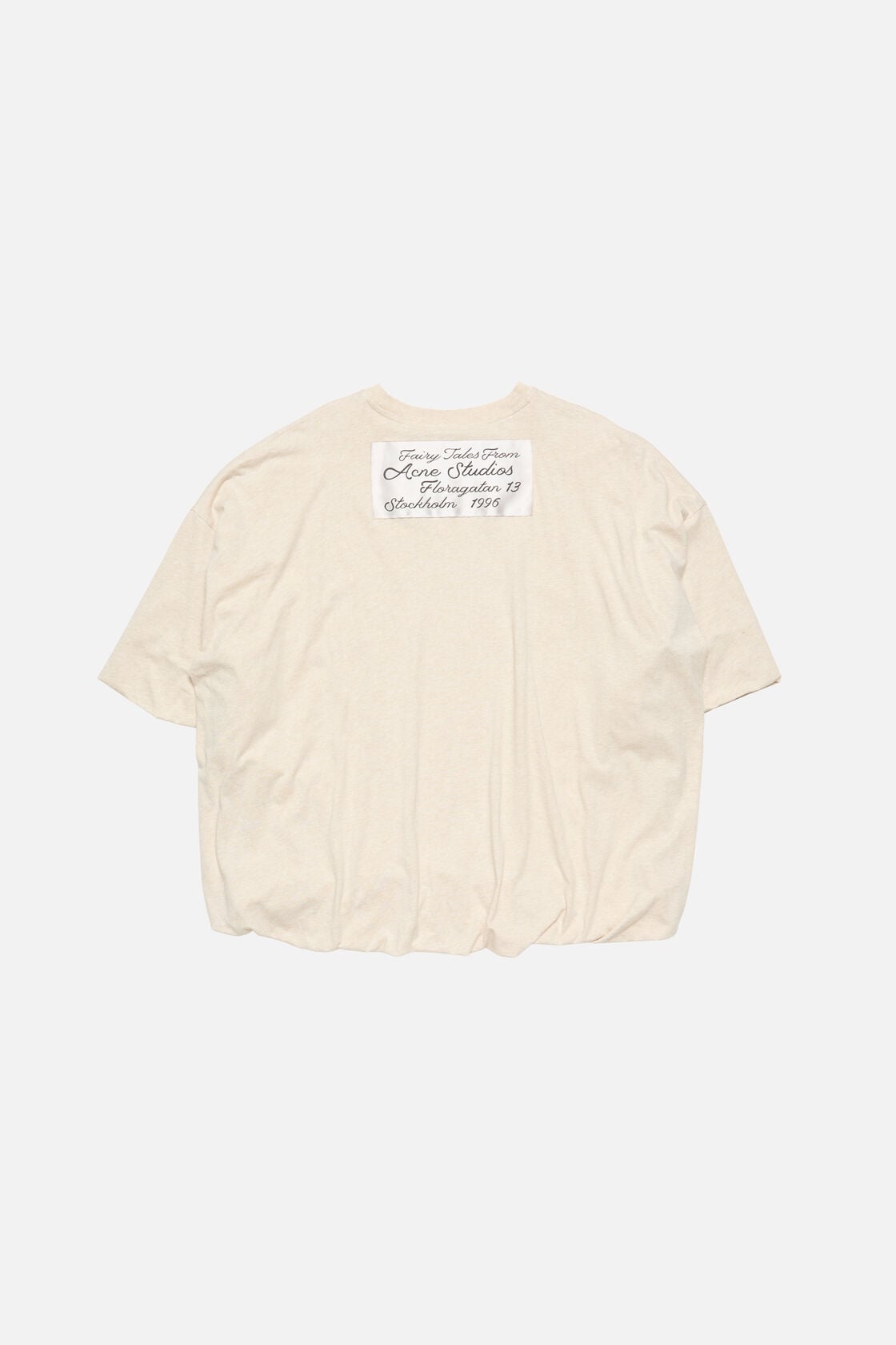 Gathered t-shirt with logo - Beige melange