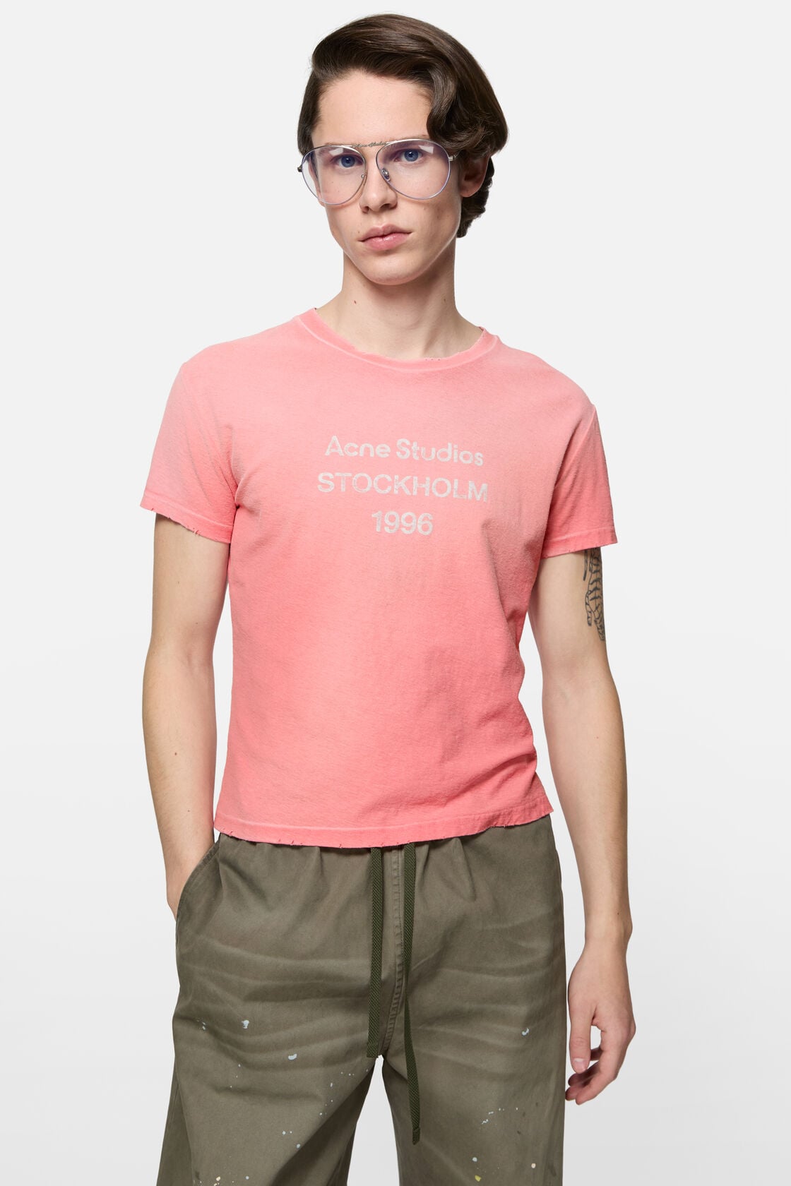 Fitted logo t-shirt - Tango pink