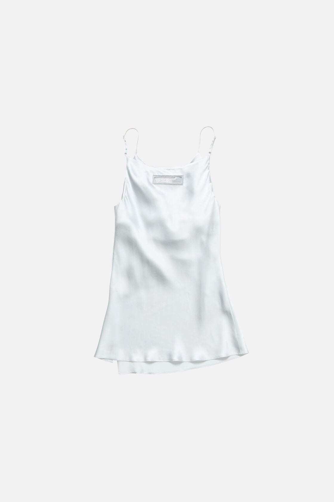 Shiny satin tank top - Ice blue