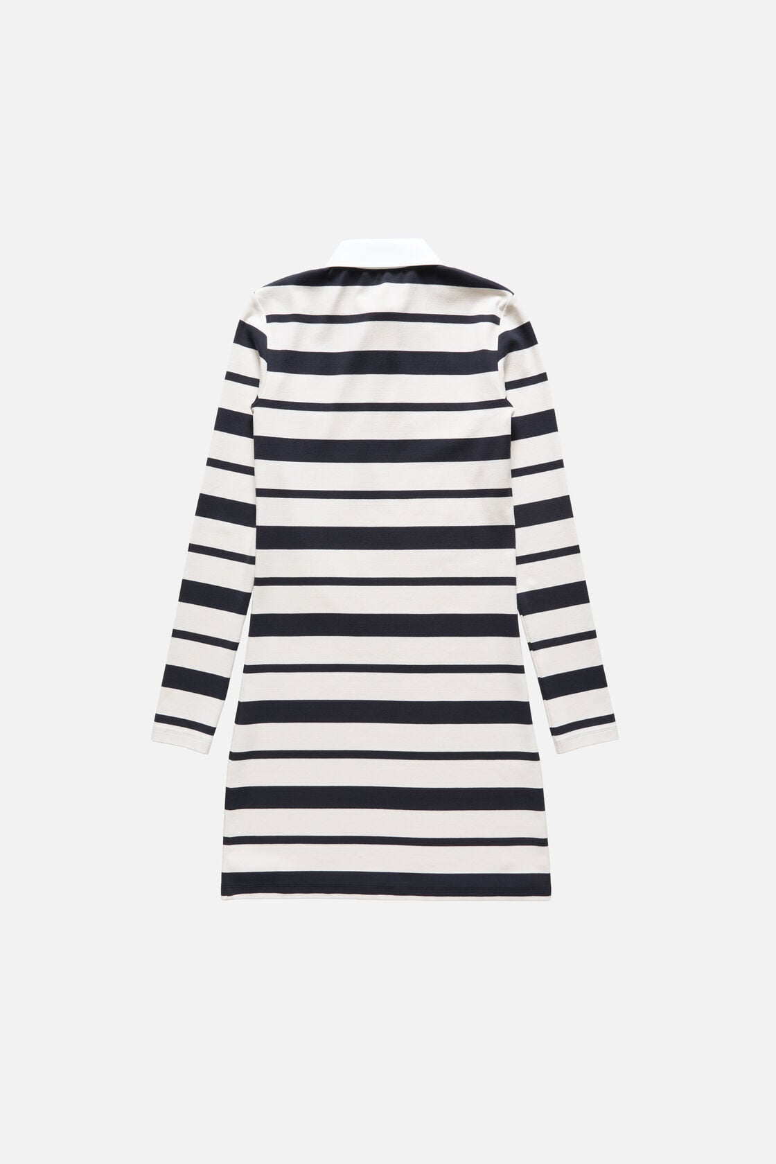 Striped polo dress - Navy/ecru