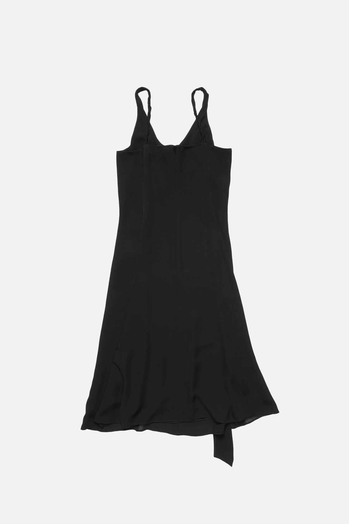 Silk midi dress with bow - Black