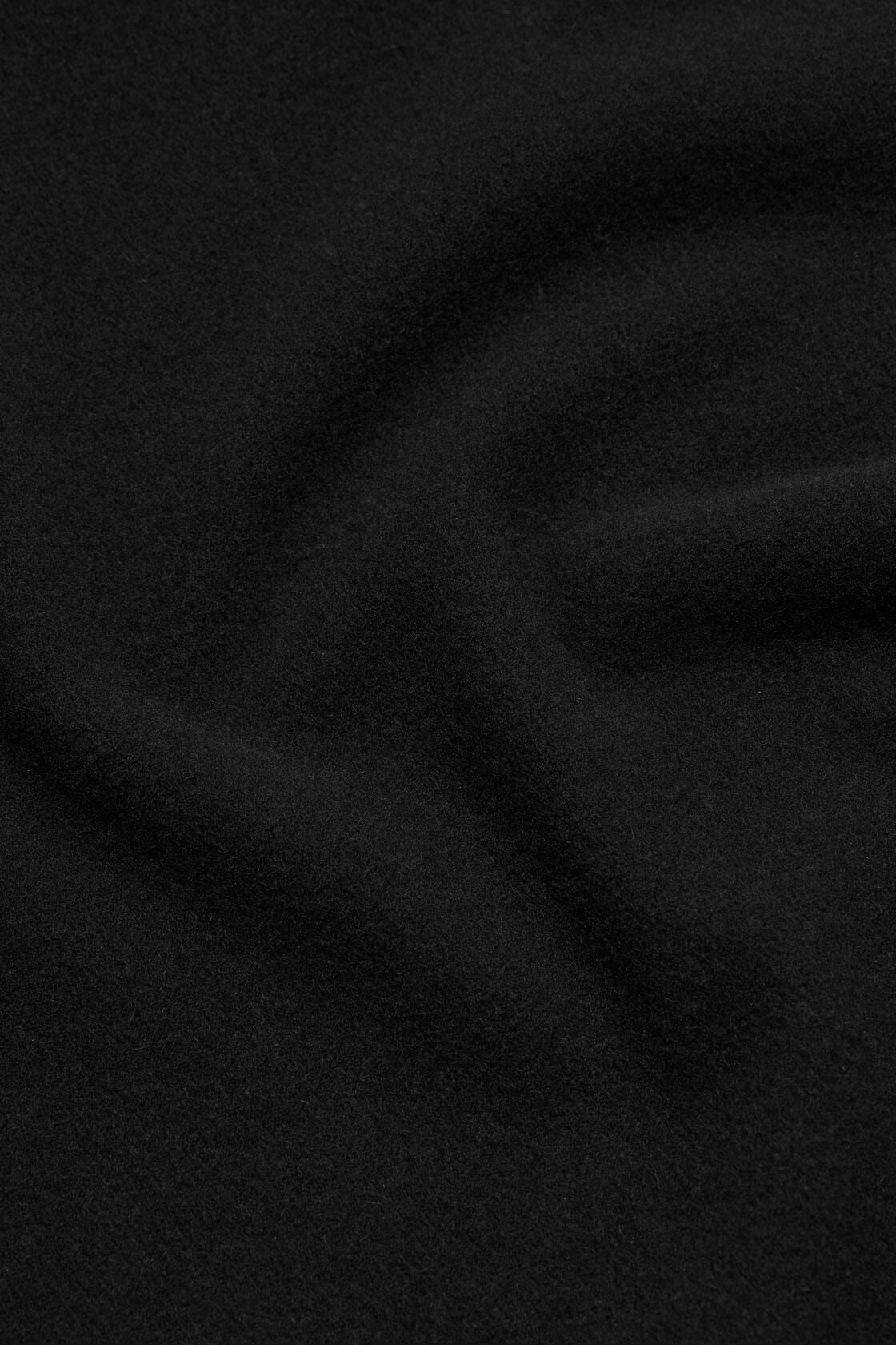 Fringe wool scarf – Narrow - Black