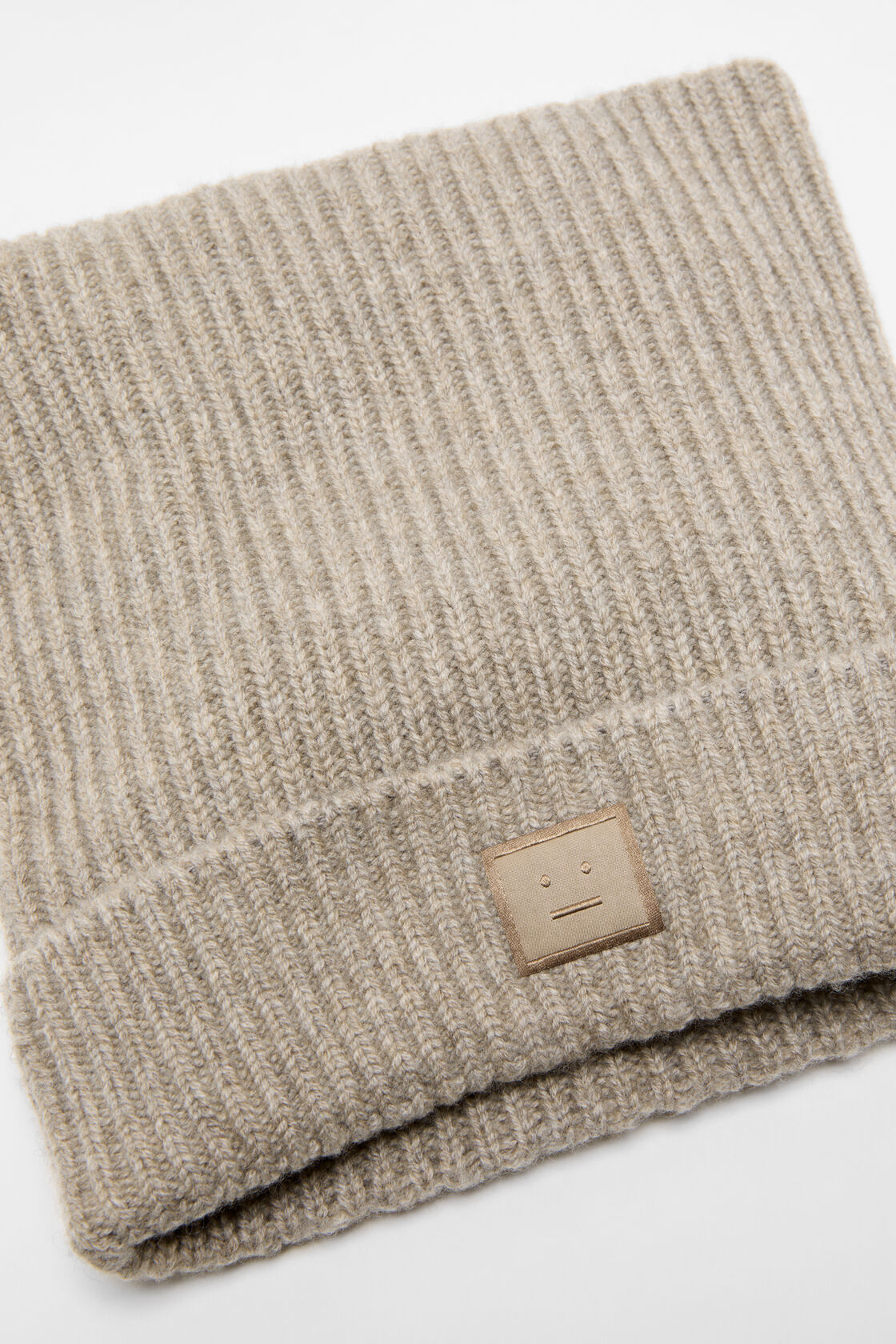 Face logo square beanie - Greige melange