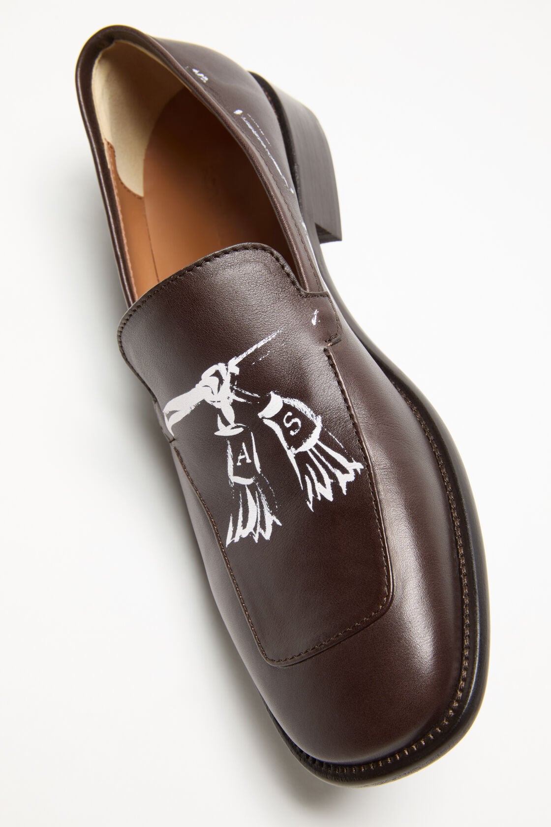 Printed leather loafers - Dark brown