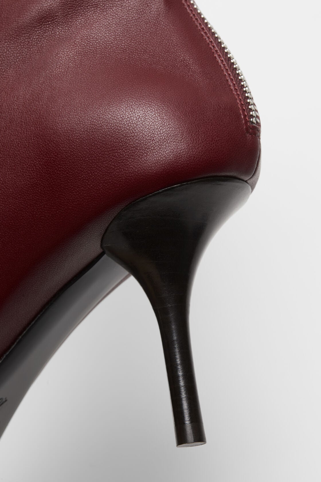 Leather ankle boot - Wine red