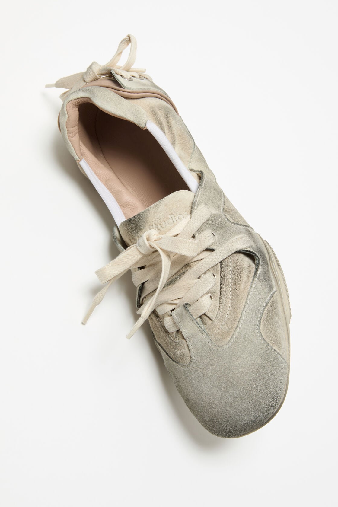 Lace-up suede shoes - Multi White