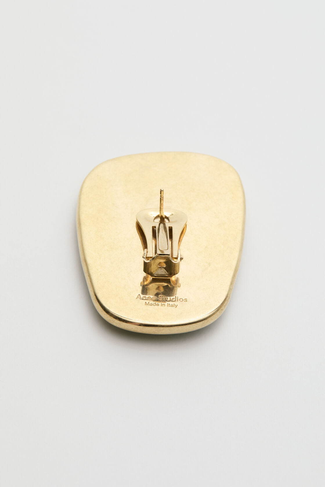 Stone plate earrings - Semi matt gold/green