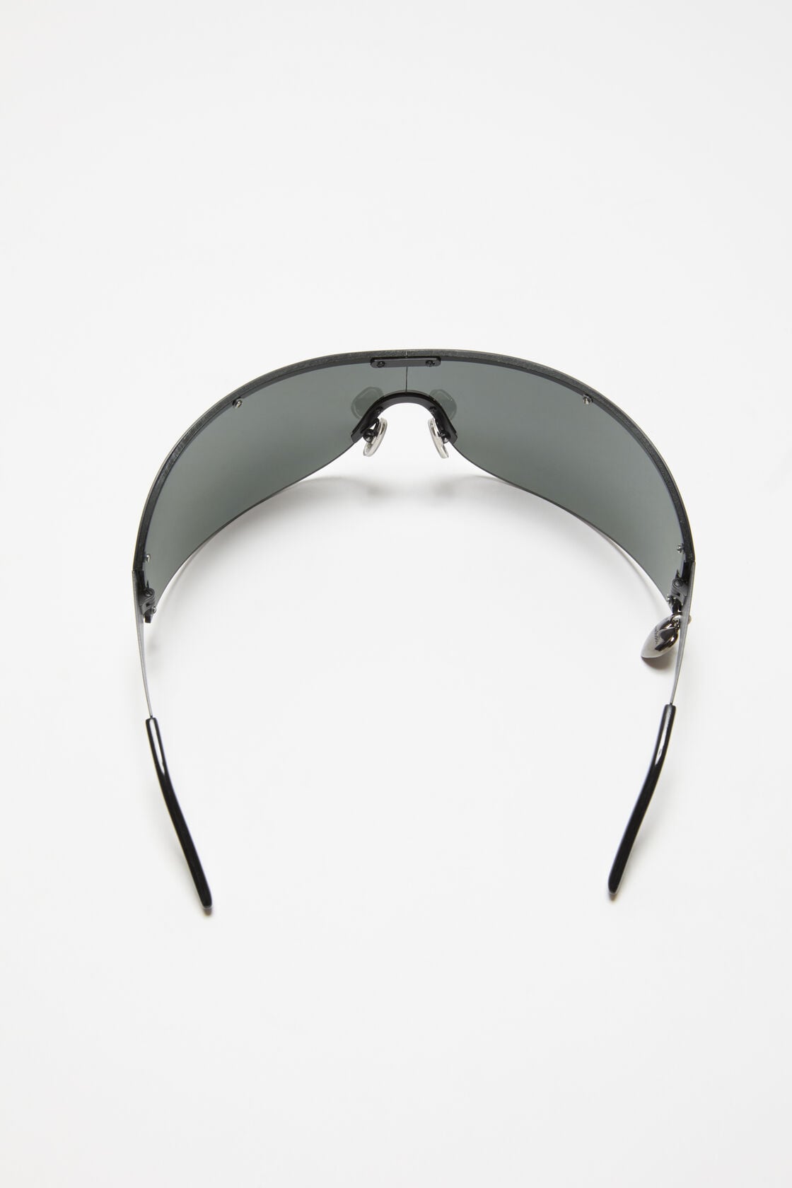 Metal shield sunglasses - Black/black