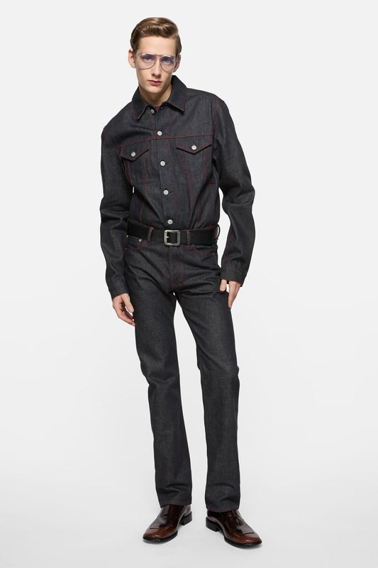 Re-edition raw denim jacket - Mid Blue