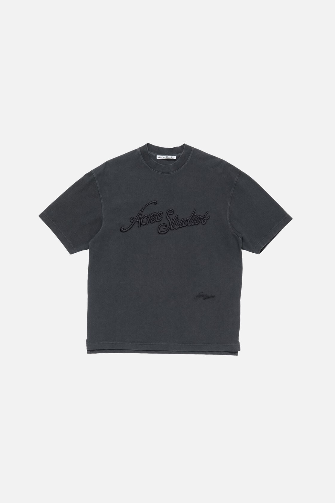 Embroidered logo t-shirt - Faded black