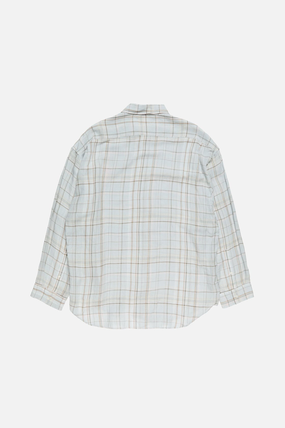 Linen check button-up shirt - Grey/pink
