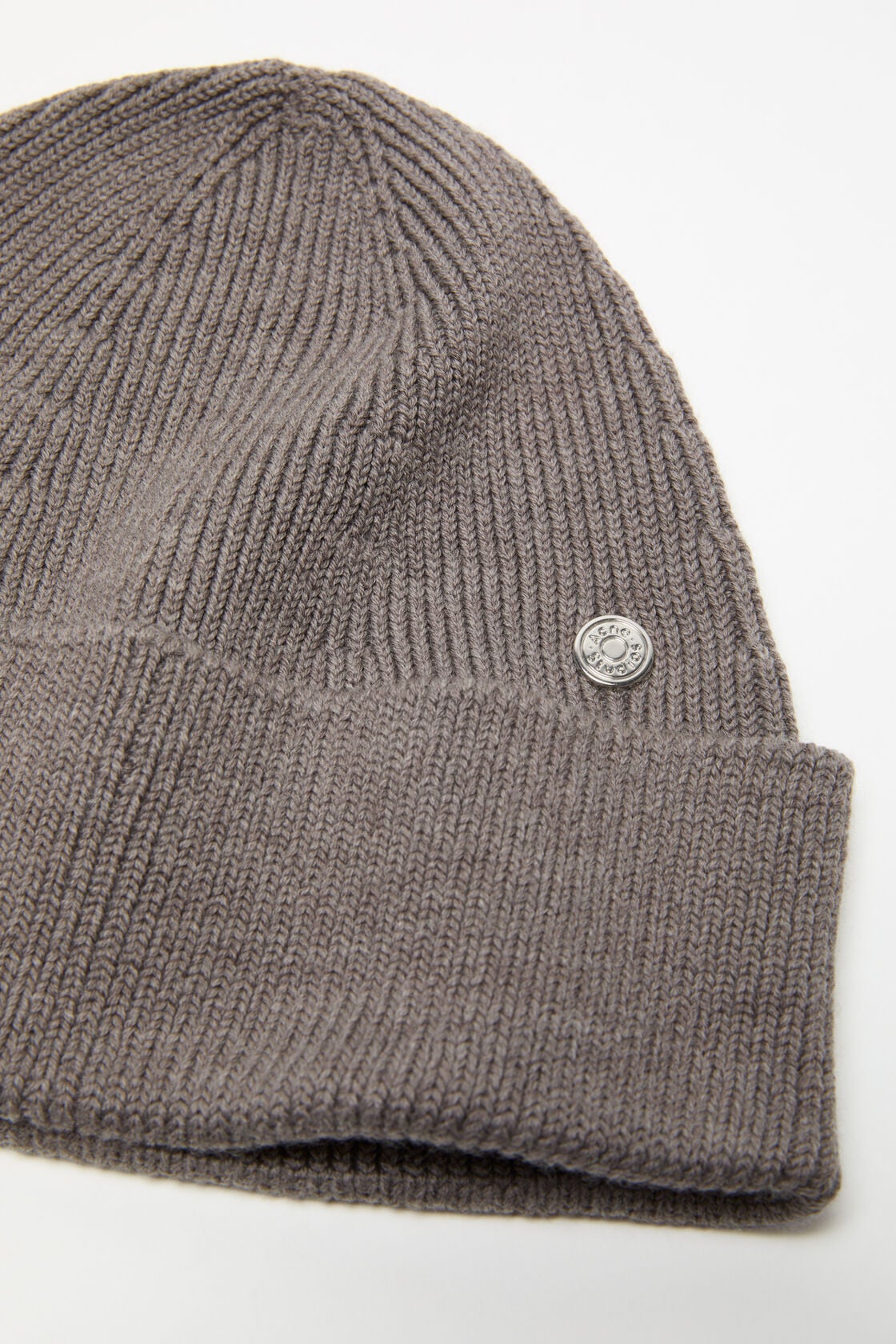Wool beanie with rivet - Warm Grey Melange