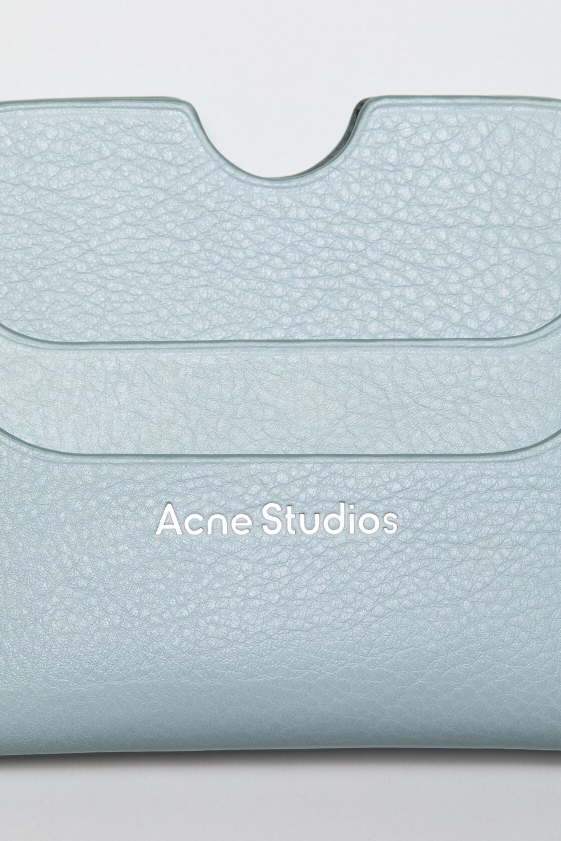 Leather card holder wallet - Dusty blue