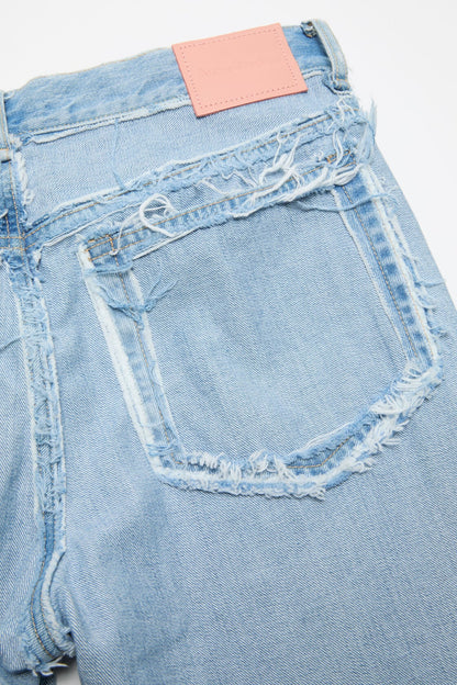 Frayed denim jeans - Light blue