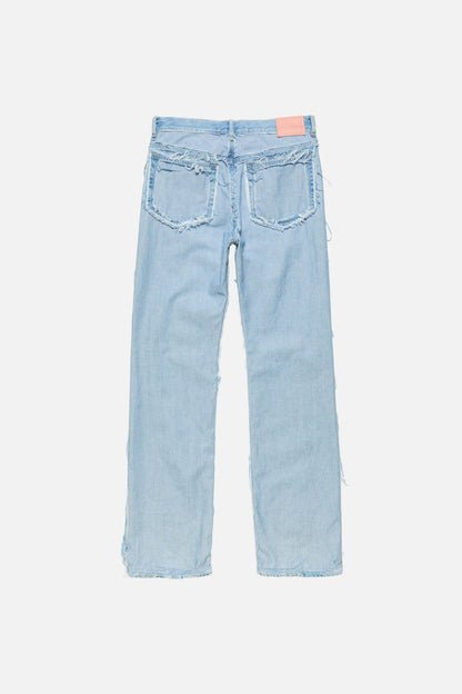 Frayed denim jeans - Light blue