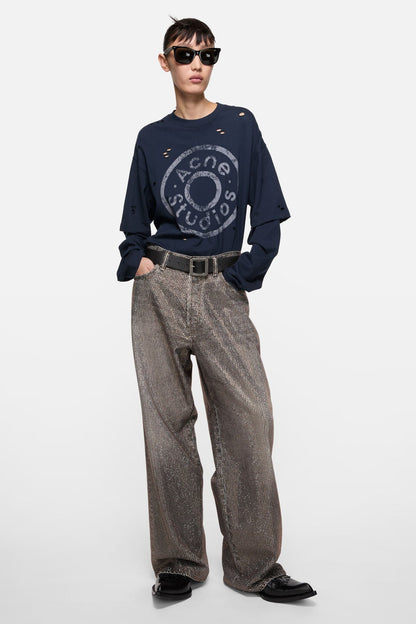 Loose rhinestone jeans – 1981 - Washed Black