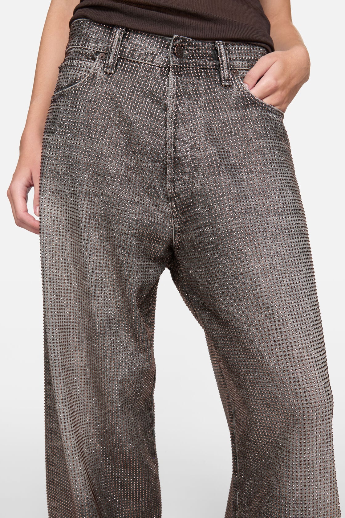 Loose rhinestone jeans – 1981 - Washed Black