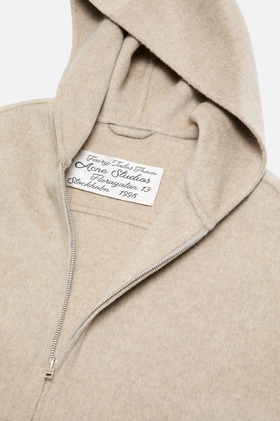 Cashmere jacket with hood - Oatmeal melange