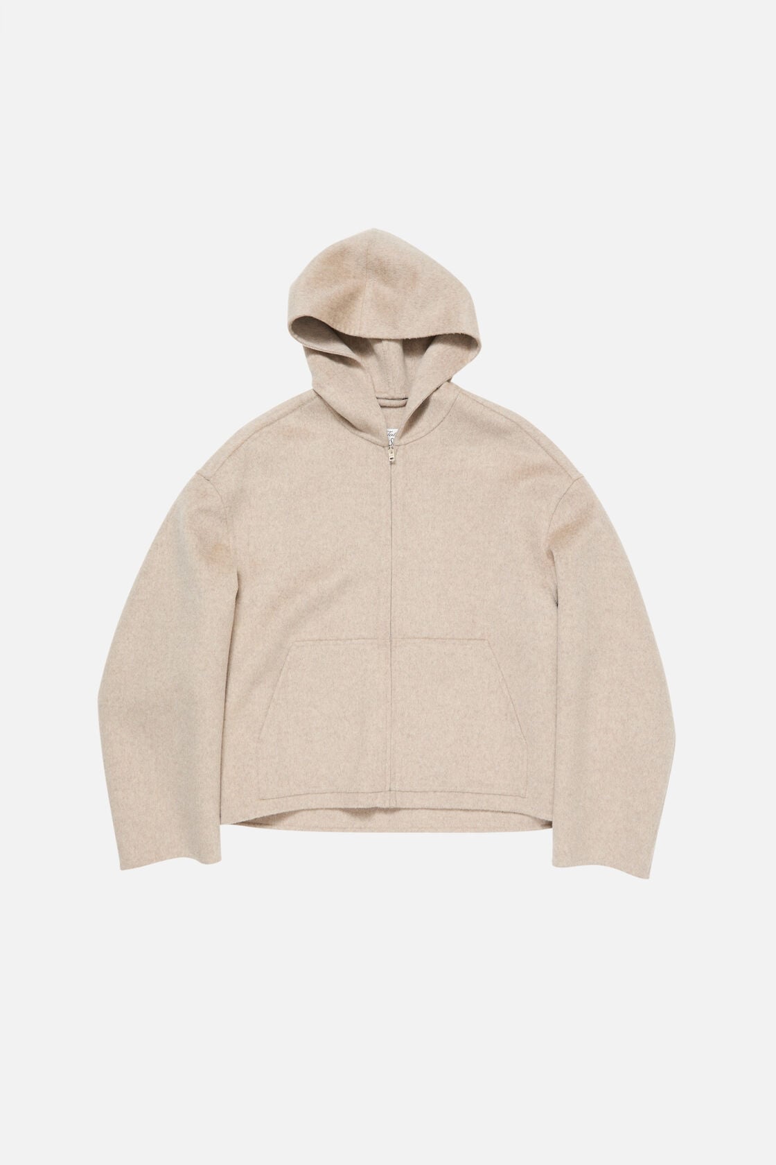 Cashmere jacket with hood - Oatmeal melange