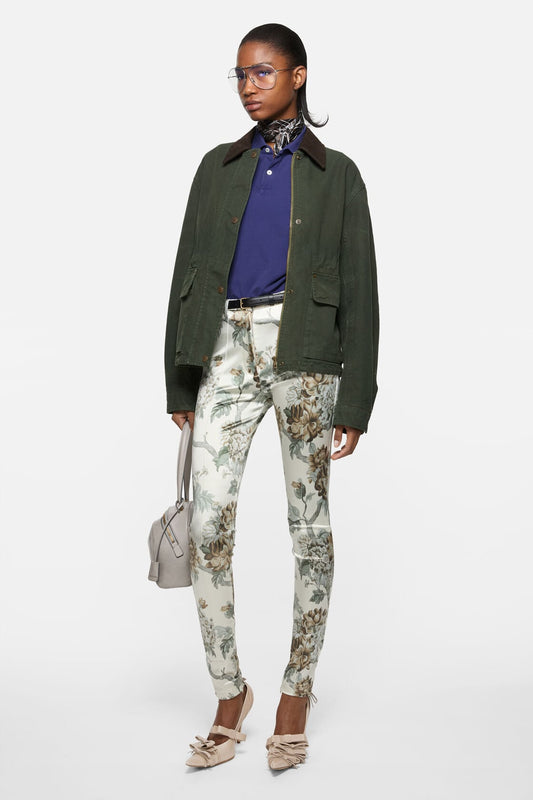 Washed canvas blouson jacket - Dark green
