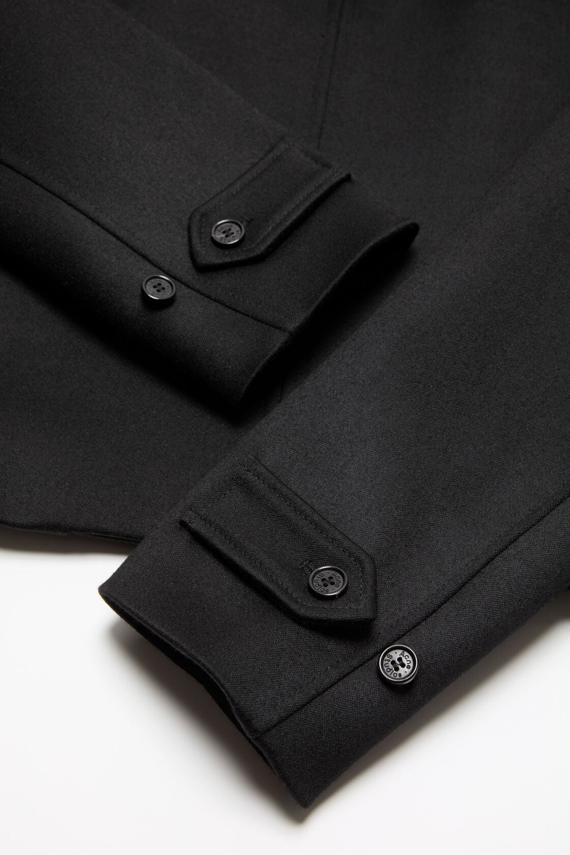 Satin-Wool Bomber Jacket - Black