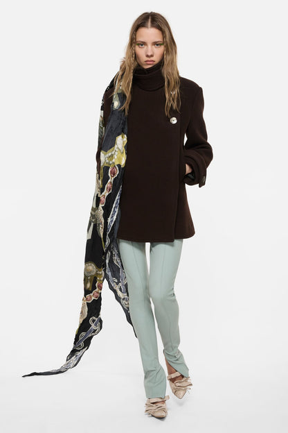 Wool duffle coat - Dark brown