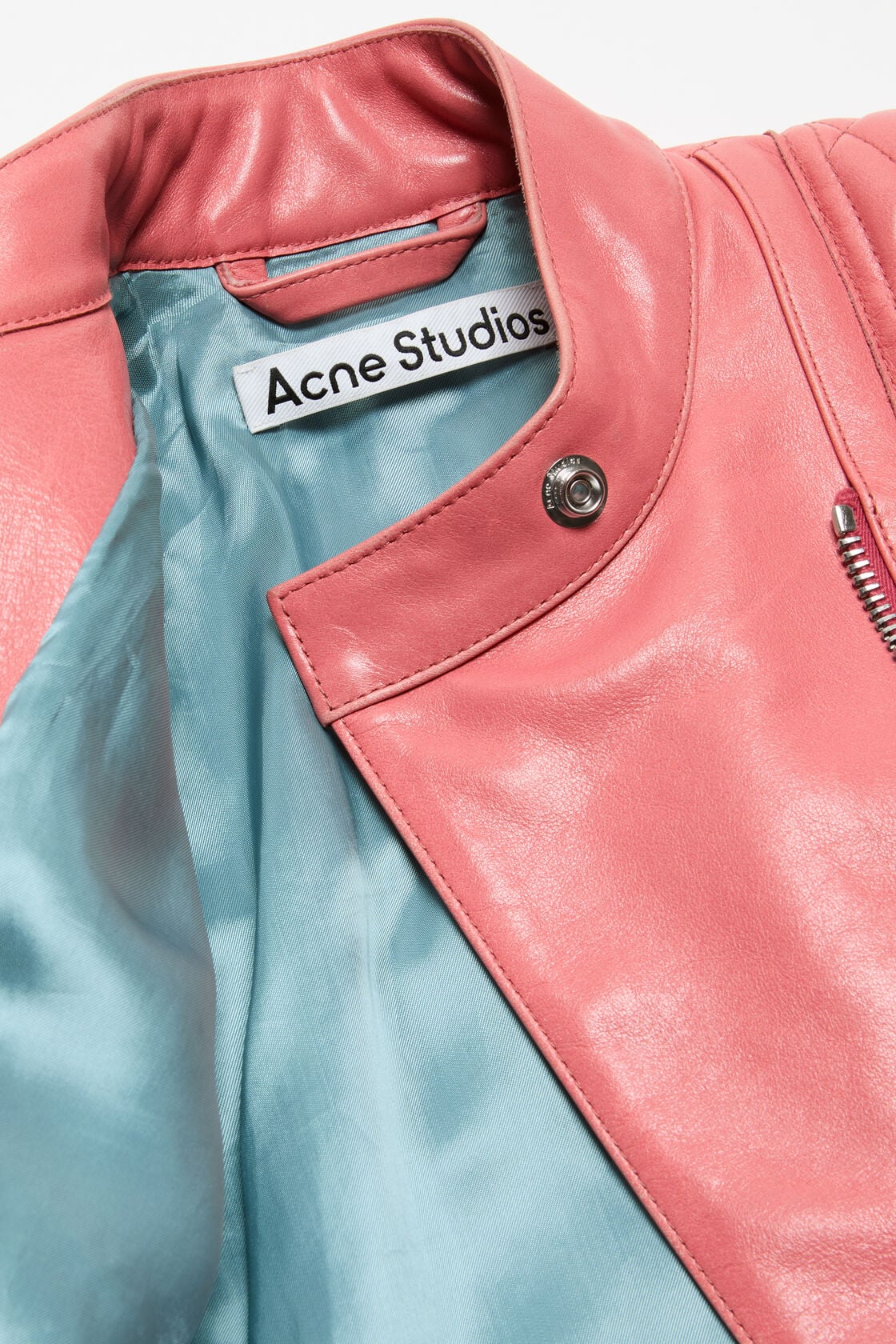 Leather biker jacket - Bubblegum pink