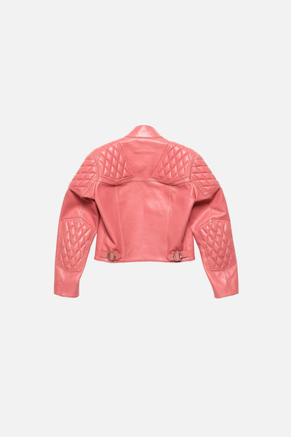 Leather biker jacket - Bubblegum pink