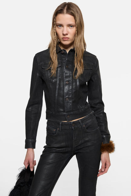 Fitted denim jacket - Black