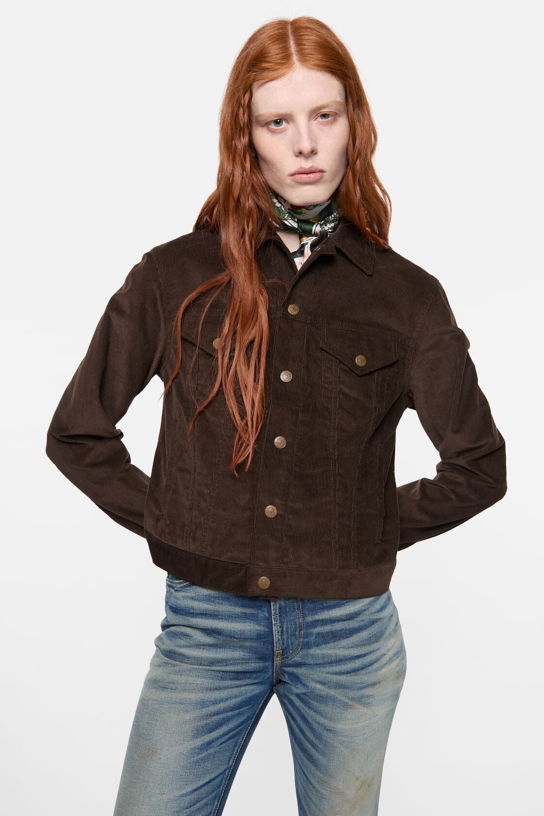 Corduroy jacket - Dark brown