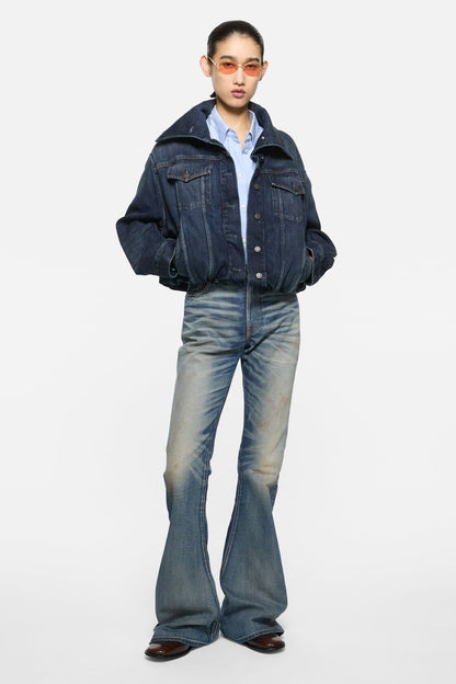 Cropped denim jacket - Dark Blue