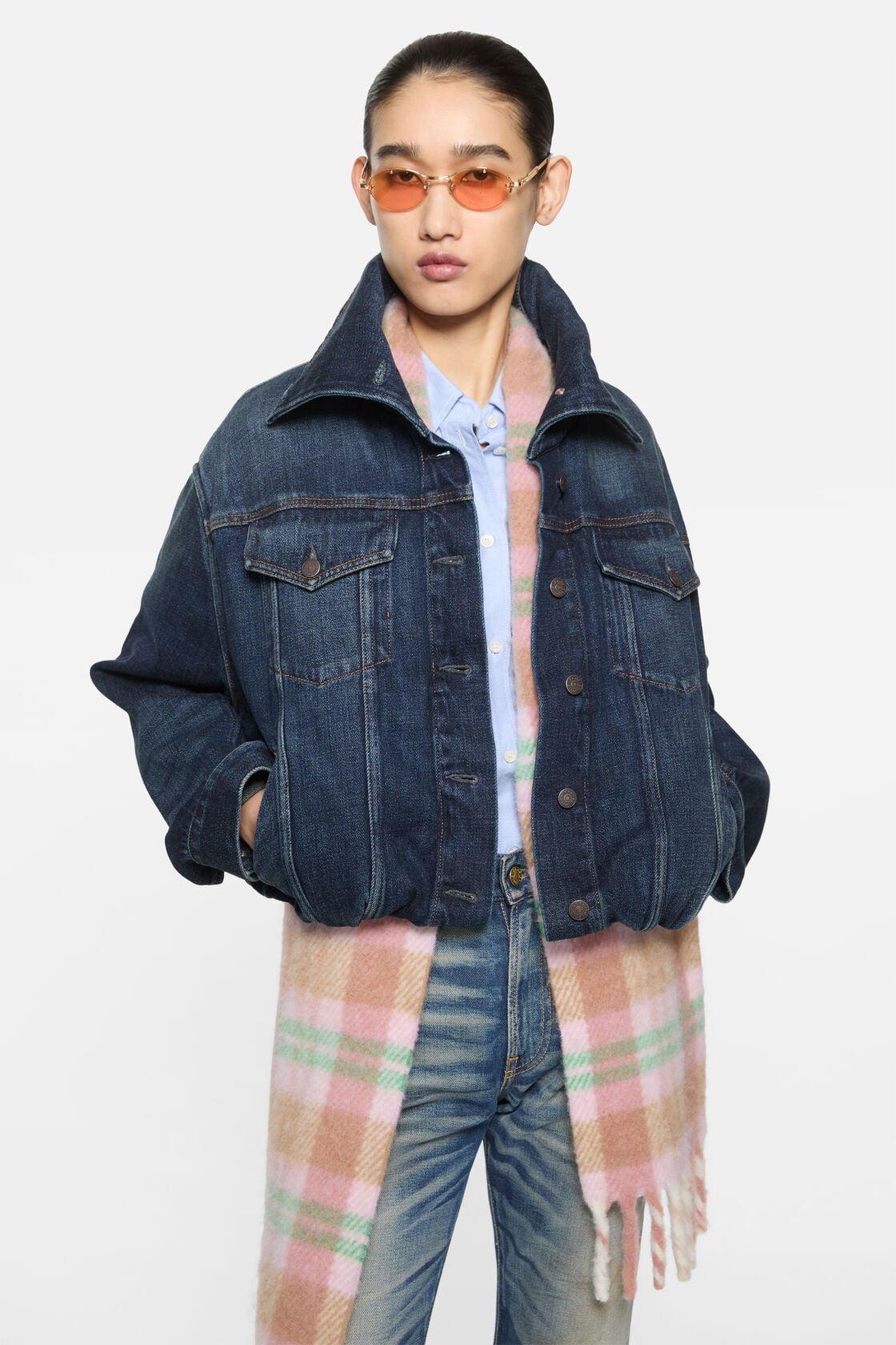 Cropped denim jacket - Dark Blue
