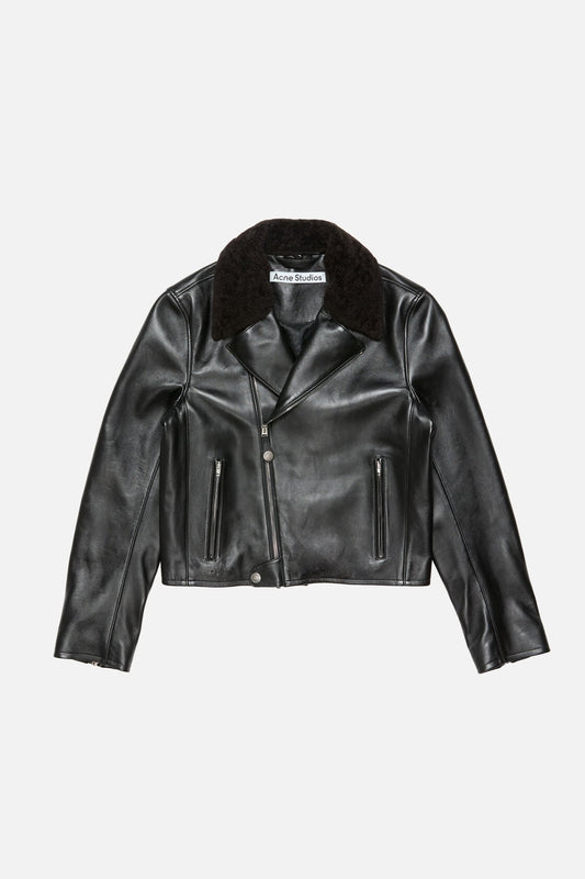 Leather biker jacket - Black