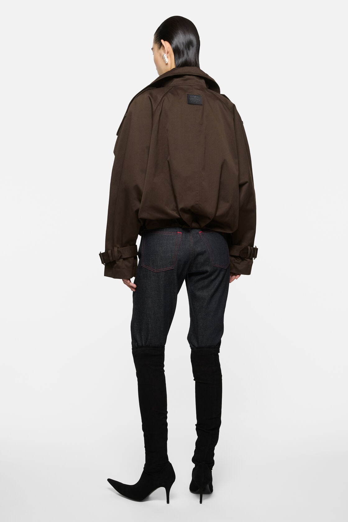 Short trench coat - Chestnut brown