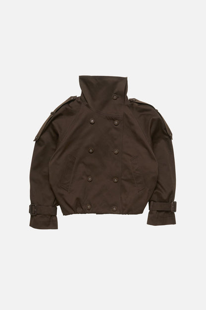 Short trench coat - Chestnut brown