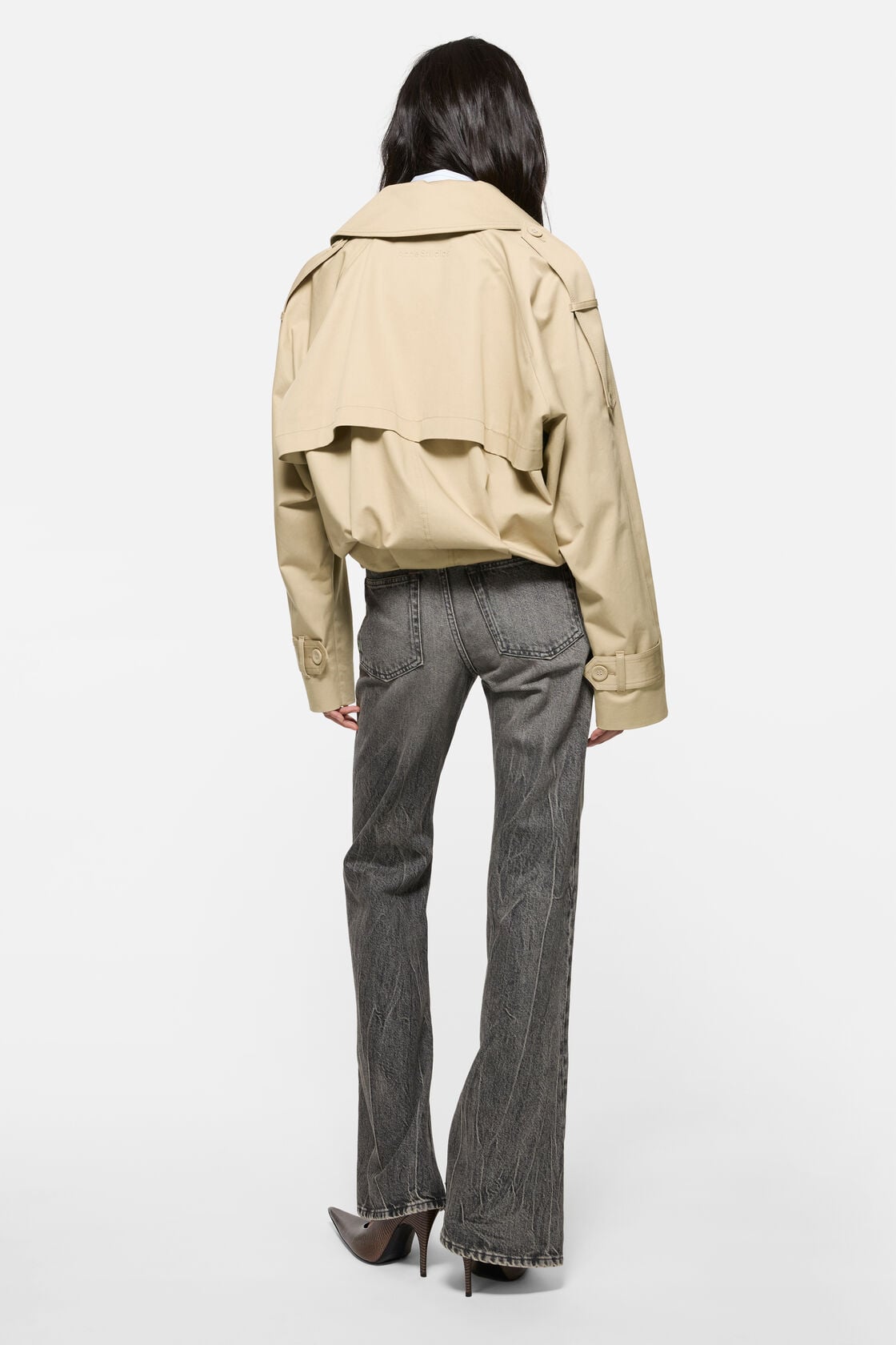 Short trench coat - Pale beige