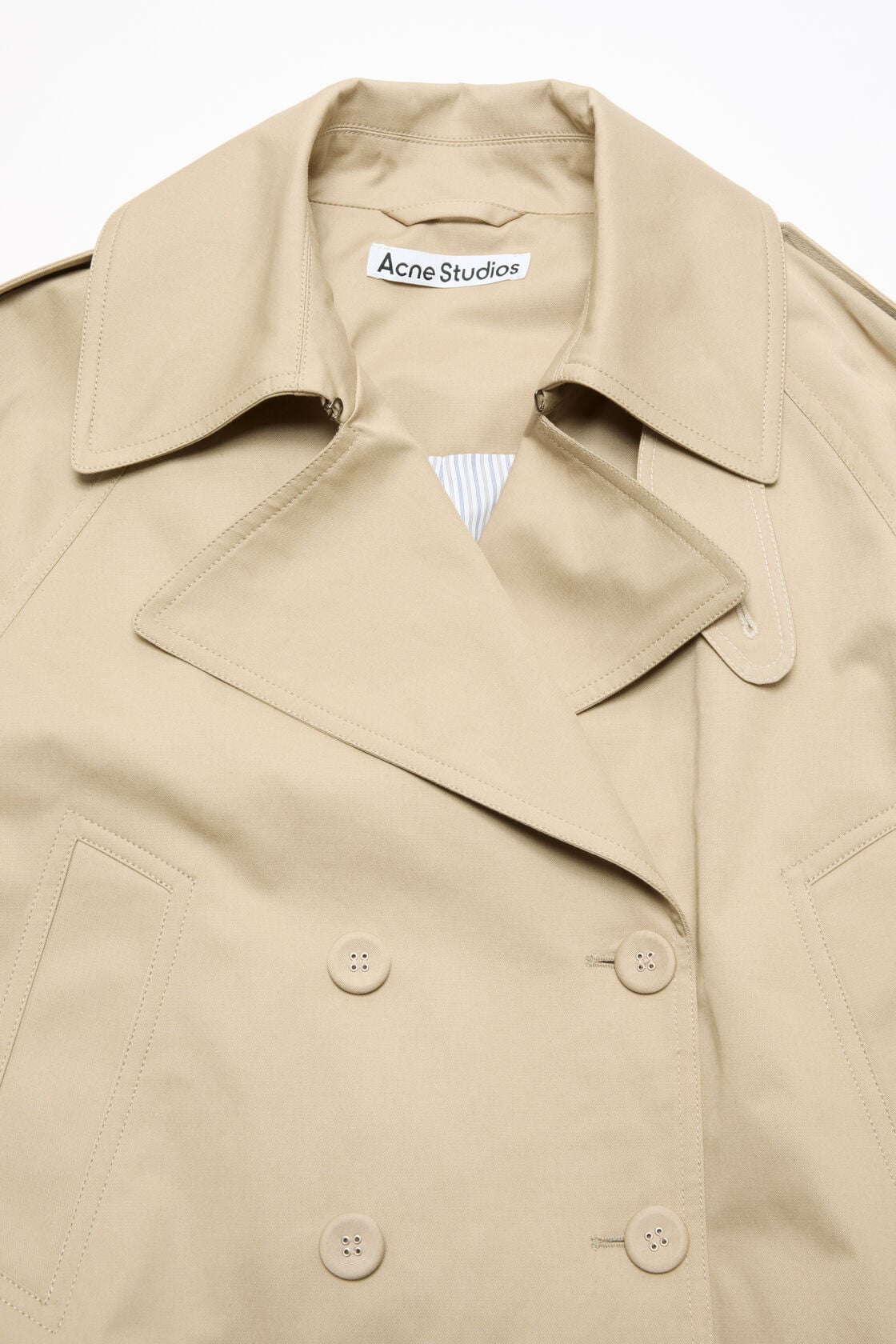 Short trench coat - Pale beige