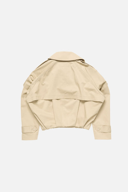 Short trench coat - Pale beige
