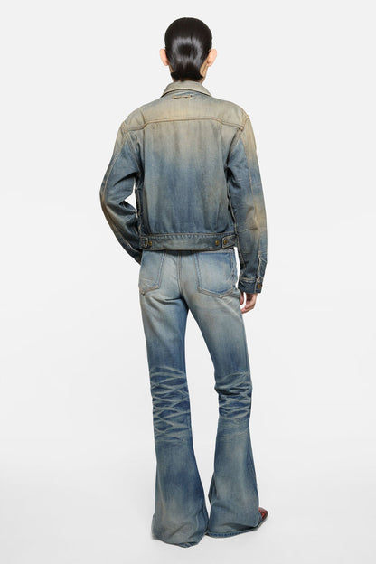 Scraped denim jacket - Mid Blue