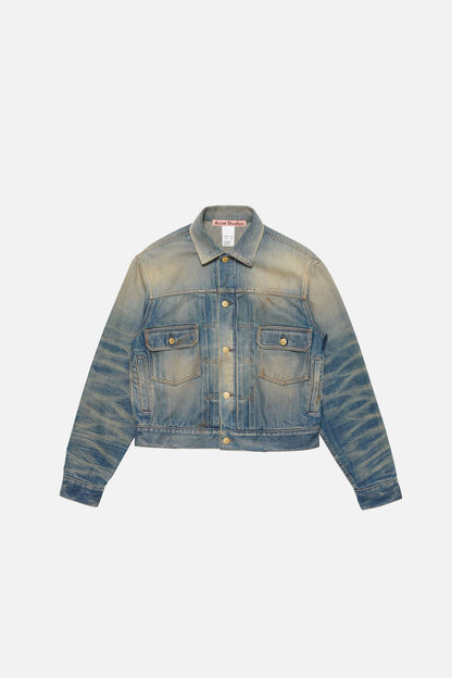 Scraped denim jacket - Mid Blue