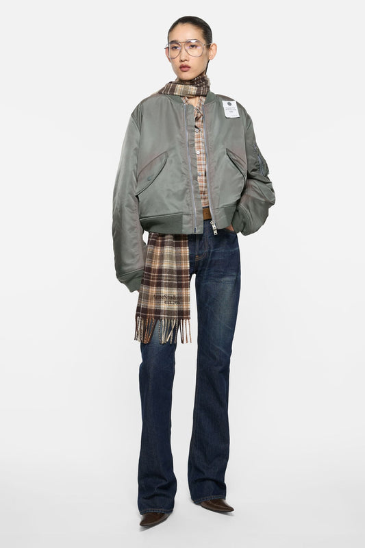 Washed bomber jacket - Stone grey