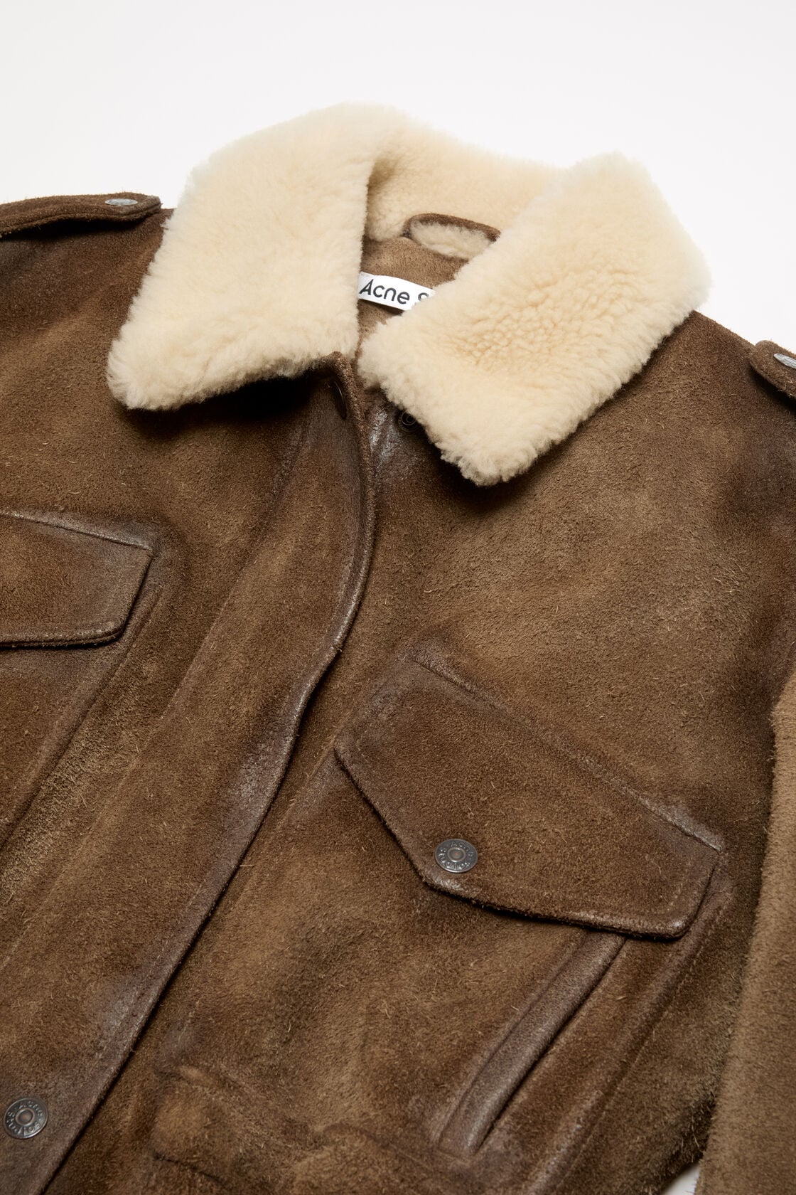 Suede bomber jacket - Camel brown
