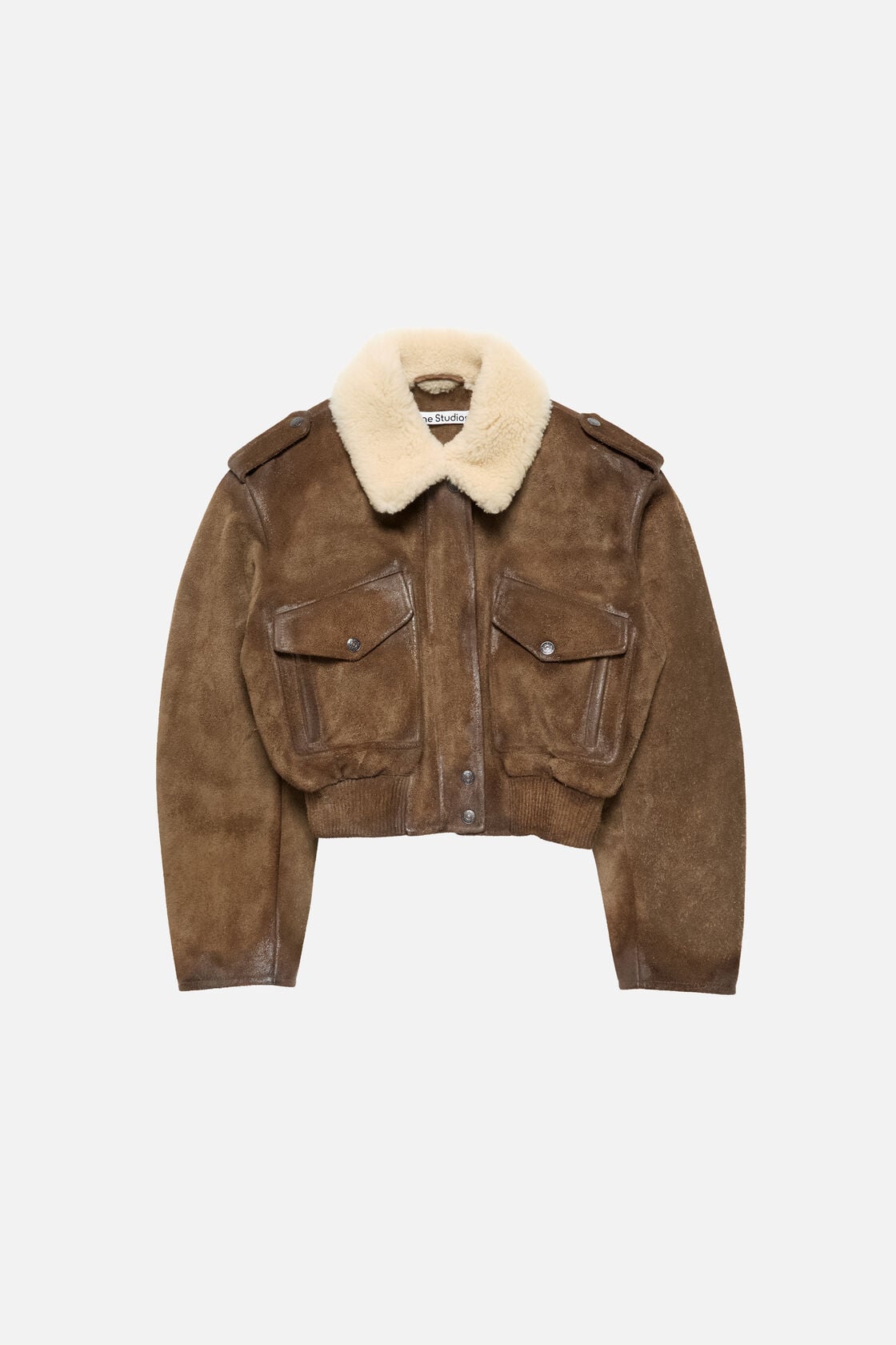 Suede bomber jacket - Camel brown