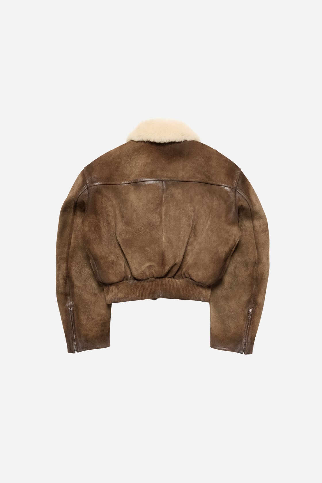Suede bomber jacket - Camel brown