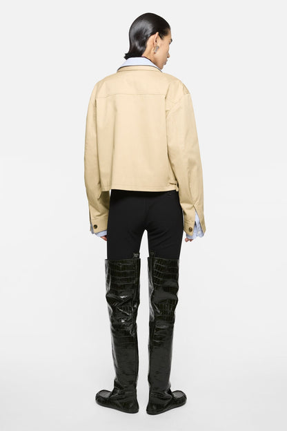 Layered twill jacket - Pale beige