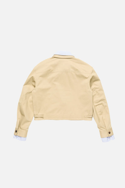 Layered twill jacket - Pale beige