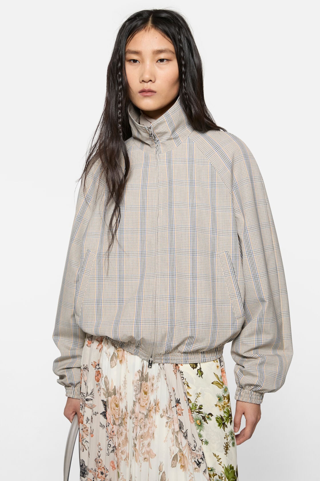 Lightweight check jacket - Brown/blue