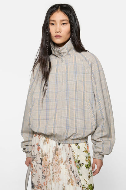 Lightweight check jacket - Brown/blue